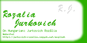 rozalia jurkovich business card