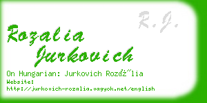 rozalia jurkovich business card